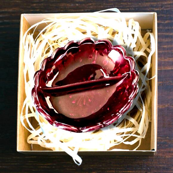 Vintage Avon Cape Cod Ruby Red Divided Relish Dish – Oval Scalloped Edge - Picture 4 of 8